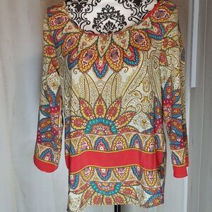 Aqua Med Bright Blouse, 100% polyester Although It Feels Like Silk.